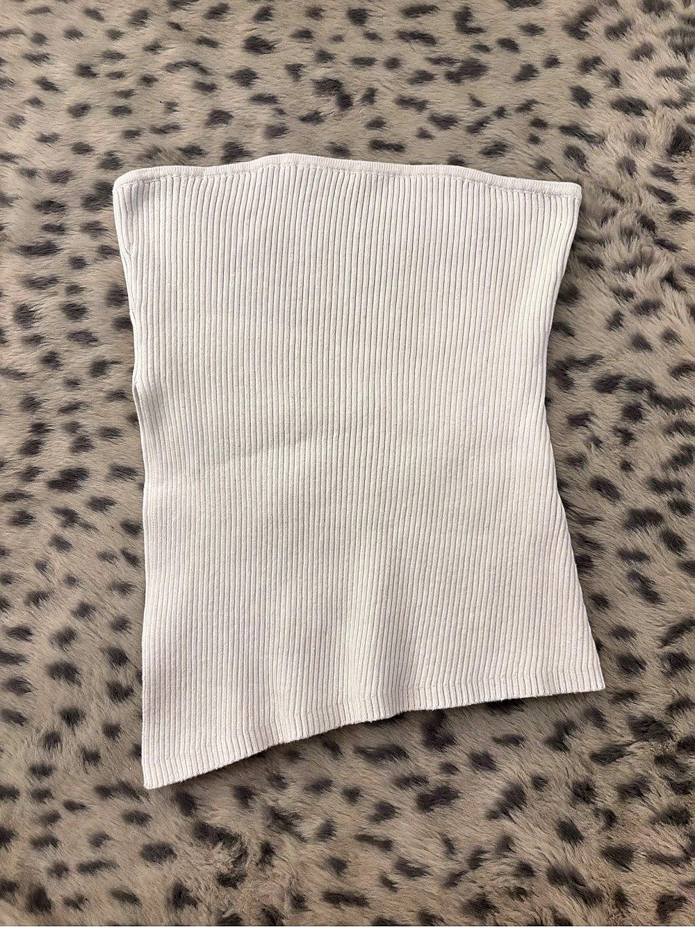 SNDYS Ribbed Strapless Top in White Medium Like New
